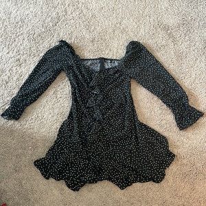Nasty gal Navy and white polka dot dress! Size 8.